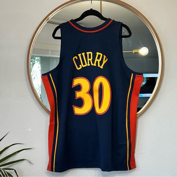 Stephen Curry # 30 Mitchell & Ness NBA Swingman Road Jersey Warrior mens 2XL NEW - Picture 4 of 7